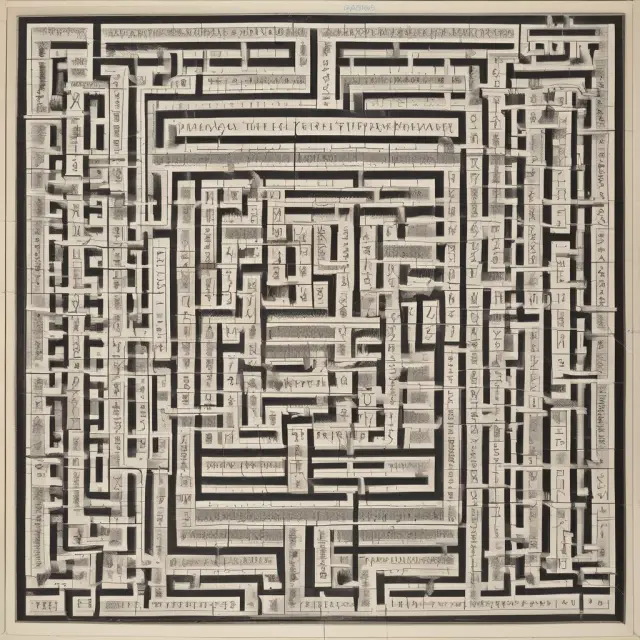 A visual representation of the least squares formula as a maze, with the goal being to minimize errors (sum of squared differences) to find the optimal path