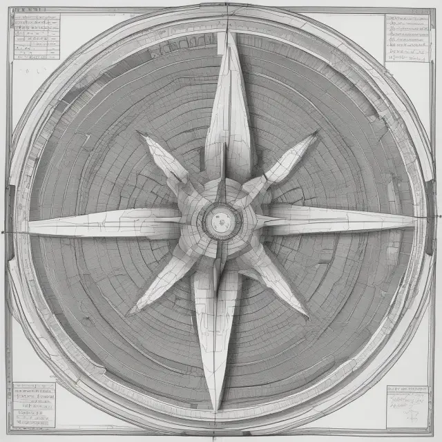 A compass with MLE atop, leading least squares method through complex data landscape
