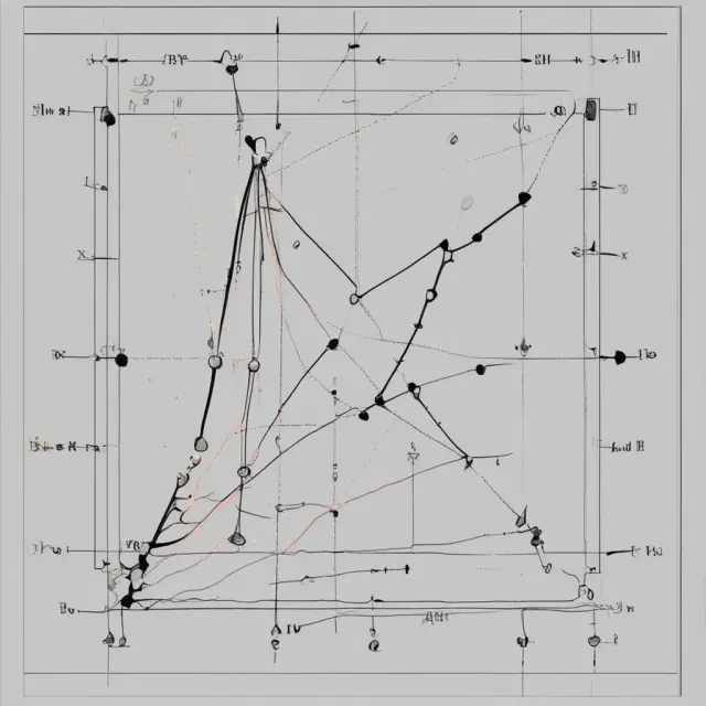 An image of a magnified linear relationship between data points and their corresponding regression line, with an outlier causing disruption