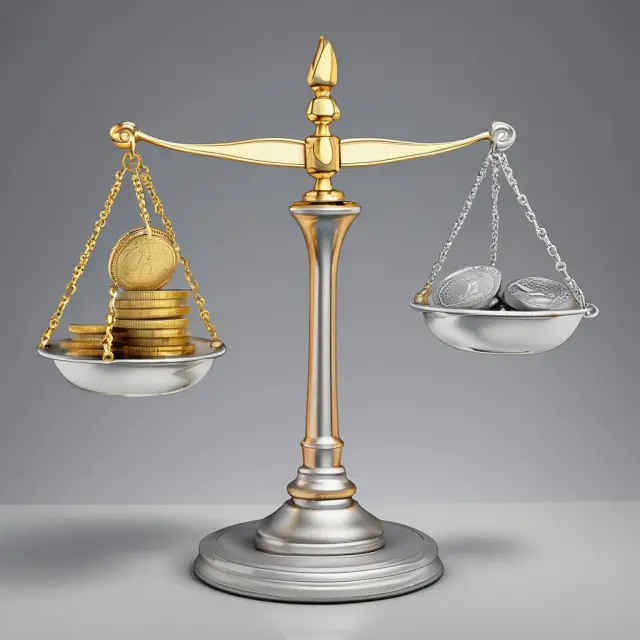 Gold and silver scales illustrating ledger and available balances in banking