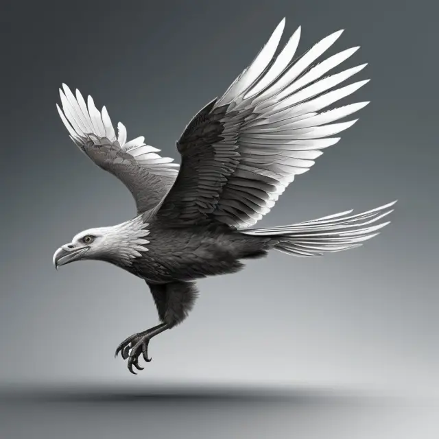 An eagle flying between two call and put spreads illustrating the iron condor strategy