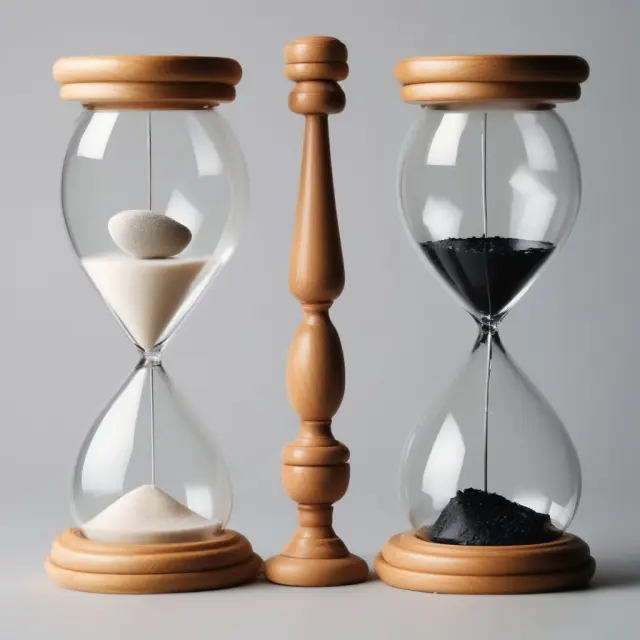 Two hourglasses representing national and state-chartered banks