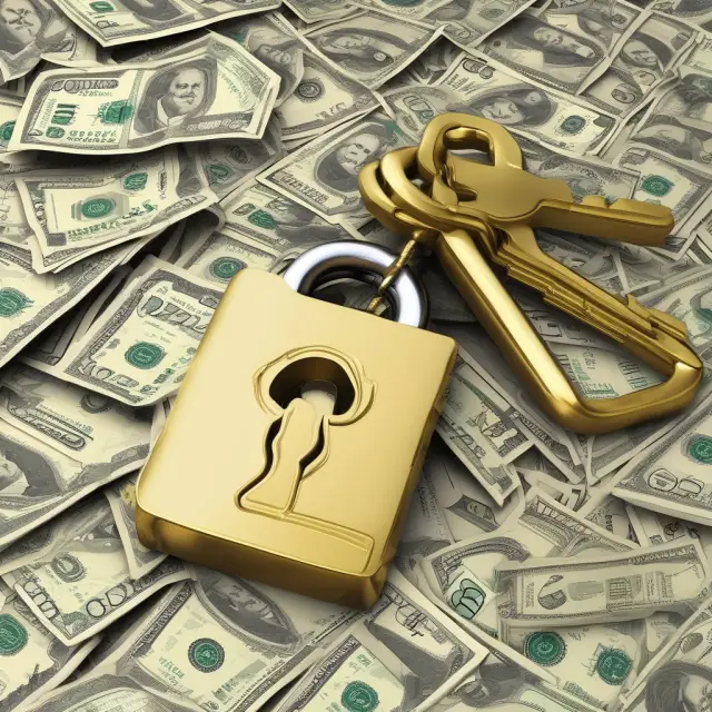 Golden keys representing capital and surplus opening door to lending potential