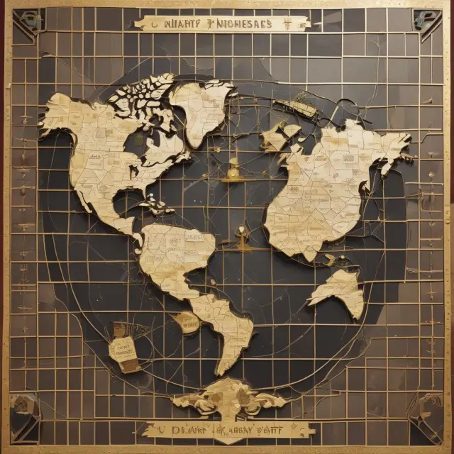 Golden scale composed of US states, representing their unique legal rates of interest in a mosaic map