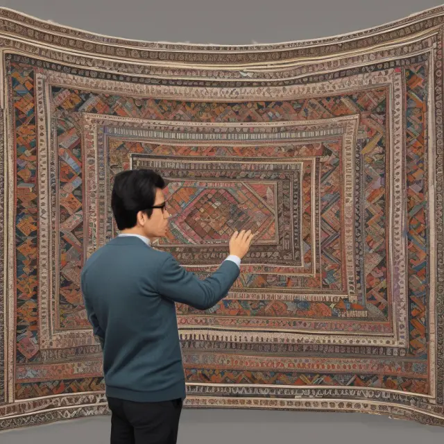 An investor meticulously crafting a tapestry using various bond types reflecting the Bloomberg Aggregate Bond Index for diversification.