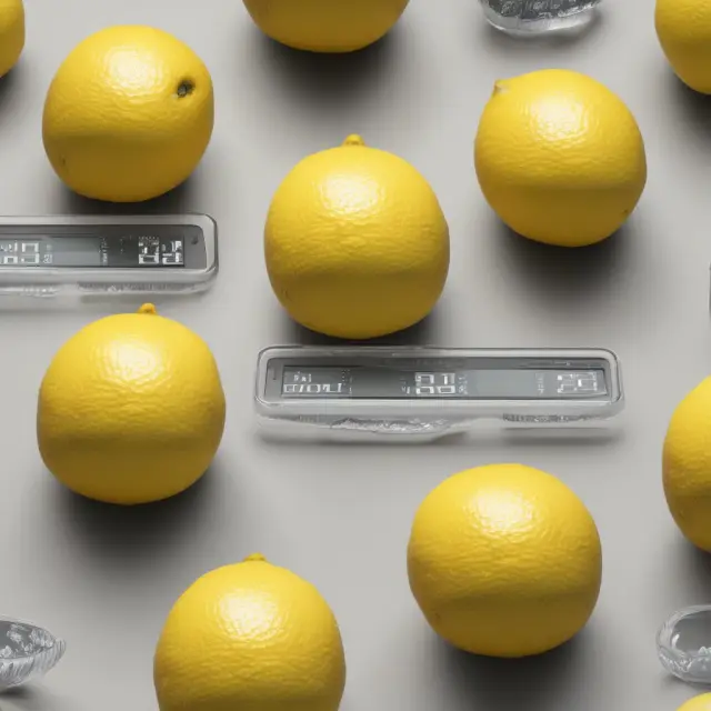 Lemons on digital scales with data streams flowing, symbolizing the impact of information services