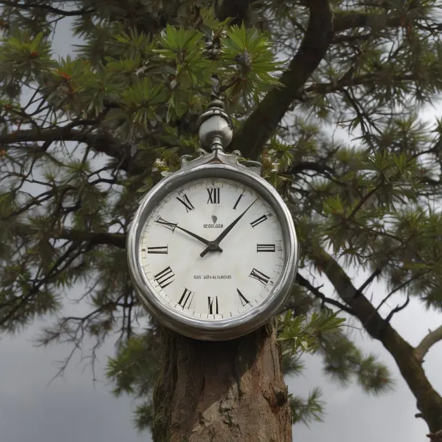 A Swiss clock with a falling Finnish leaf giving life to LEPOs represented by an Australian tree
