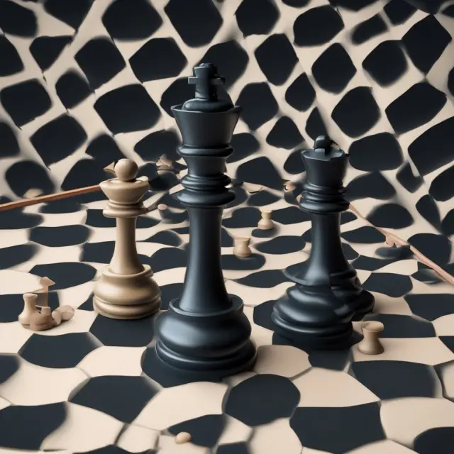 Call options and futures merging on a chessboard, representing LEPOs as the knight