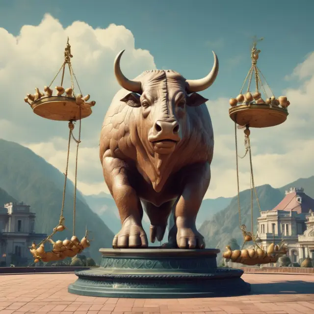 Image: Bull and Bear scales representing traders