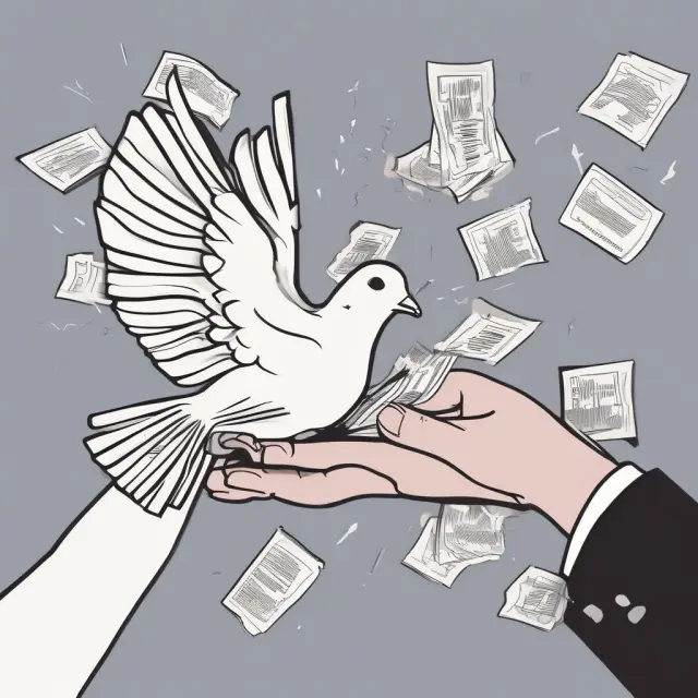 A hand letting go of a dove with a shattered dividend check, illustrating the loss of income from Low Exercise Price Options.