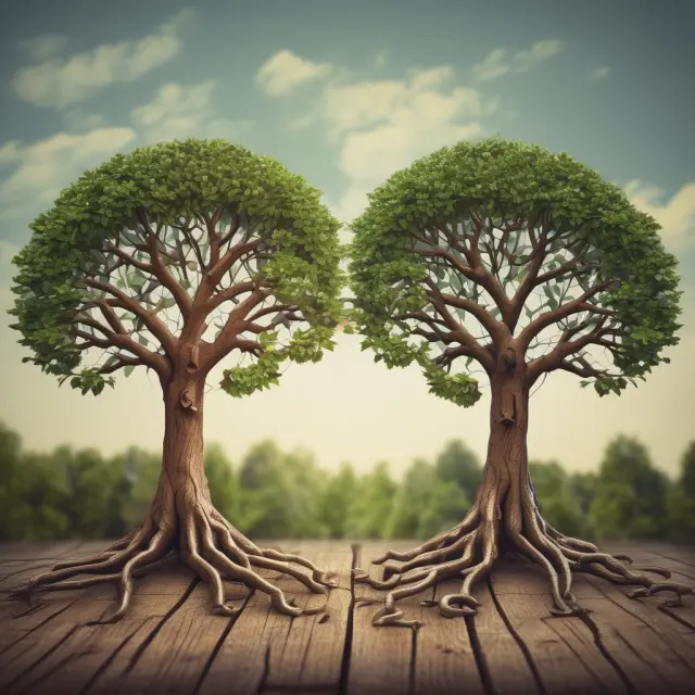 An image of two branches representing a futures contract and an LEPO growing from the same financial root, symbolizing their underlying mechanics and differences