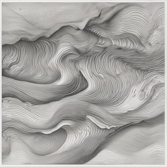 A serene sea with varying wave heights symbolizing different levels of kurtosis; Leptokurtic waves indicate greater risk or opportunity.