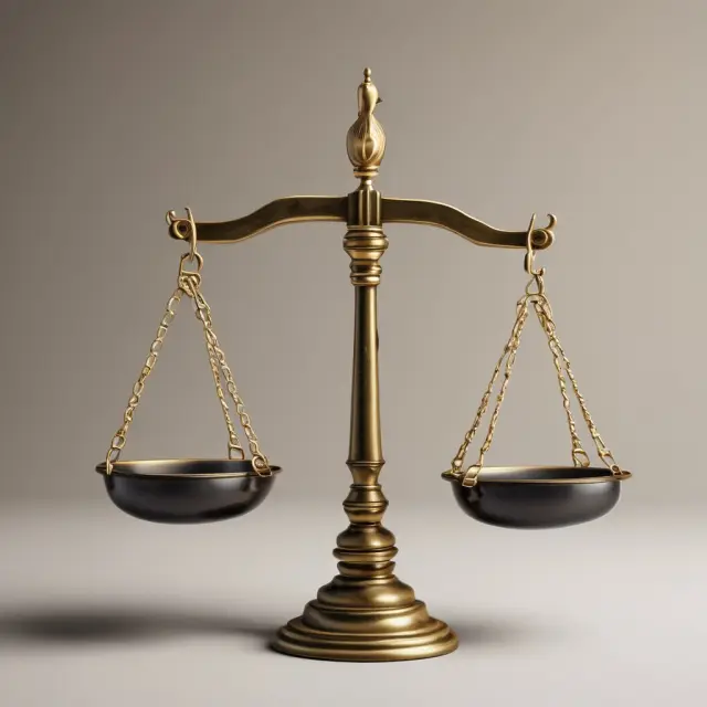 A golden figurine of a lessee balancing on a scale, while managing and maintaining a rented property