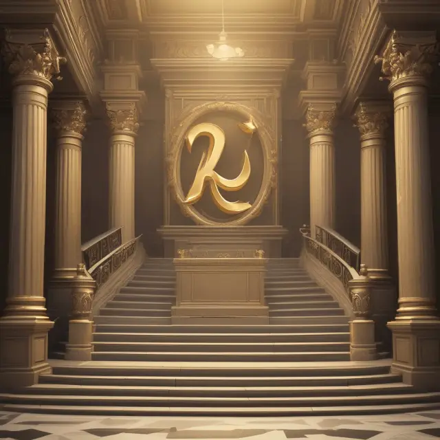 Bank providing gold letter of guarantee on a winding staircase, illustrating confidence in financial obligations