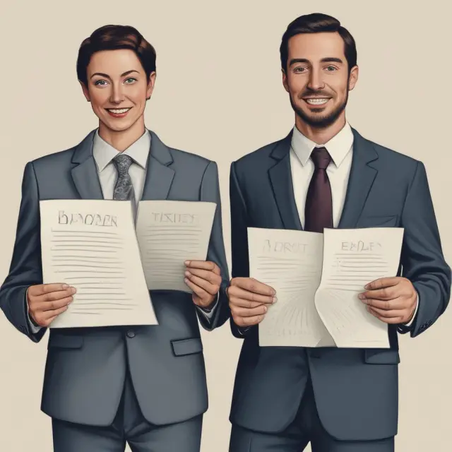 Two individuals sharing letters of comfort between them, enhancing trust in their financial transactions