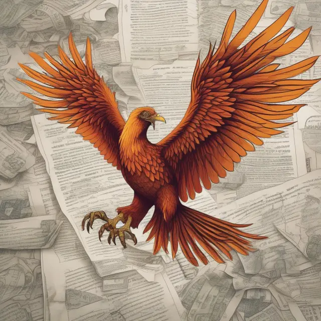 Banking Phoenix rising from international trade documents: A metaphor for the security and assurance offered by a letter of credit in global transactions.
