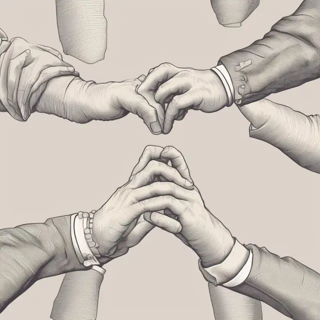 Two hands forming a heart shape while exchanging letters of intent, representing agreements in both business and personal contexts