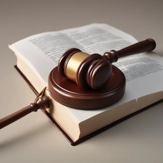 Lawyer with gavel creating a binding letter of intent on an open contract book
