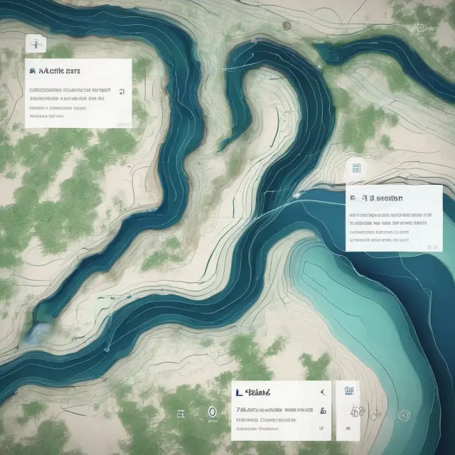 A dynamic river representing real-time Level 1 stock quotes with bid and ask prices flowing smoothly.