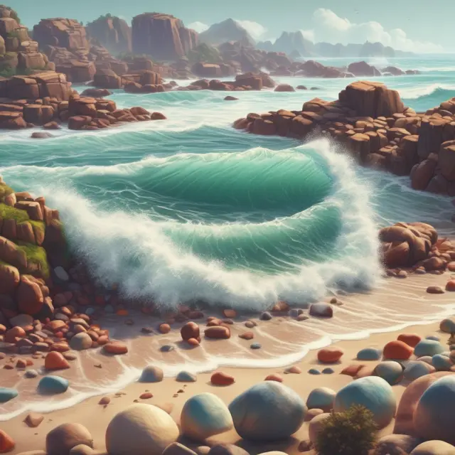 A metaphorical depiction of Level 1 Assets as valuable and transparent pebbles revealed by market waves.
