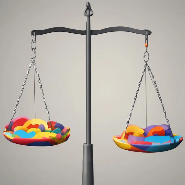 Two scales in balance represent observable and unobservable inputs for asset valuation.