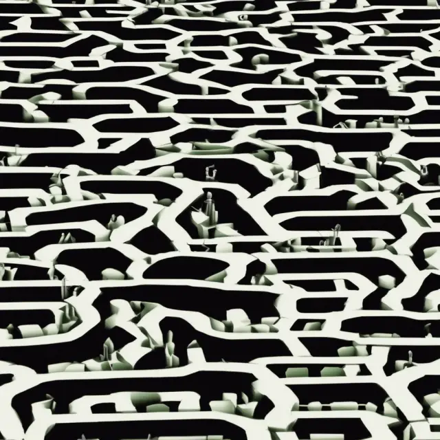 Institutional investors exploring complex Level 2 assets in a maze, unlocking potential for higher returns and diversification benefits.