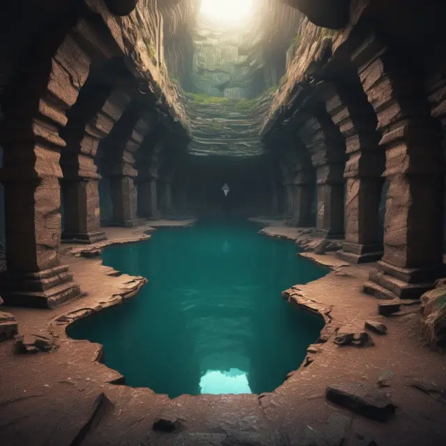 Underground lake representing Level III quotes providing optimal execution prices for institutional traders