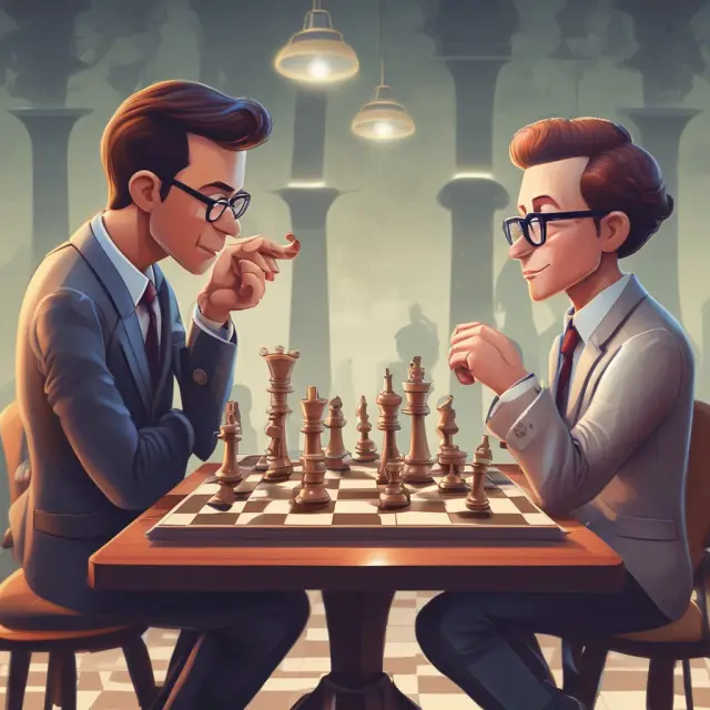 Banker and investor playing chess, representing their interaction with Level 3 assets in the financial industry