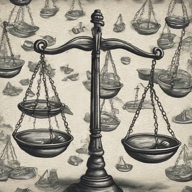Scales represent financial leverage with tips tilted towards potential gains or losses, emphasizing the power held by investors