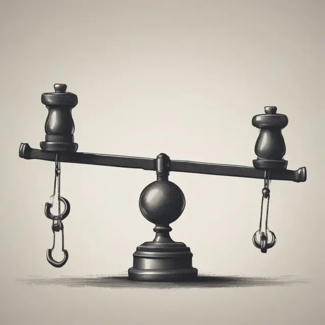 A balancing act: A seesaw with investments as weights, navigating the tightrope of financial leverage