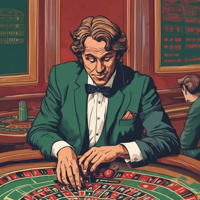 A gambler at a roulette table, amplifying both gains and losses using a multiplier