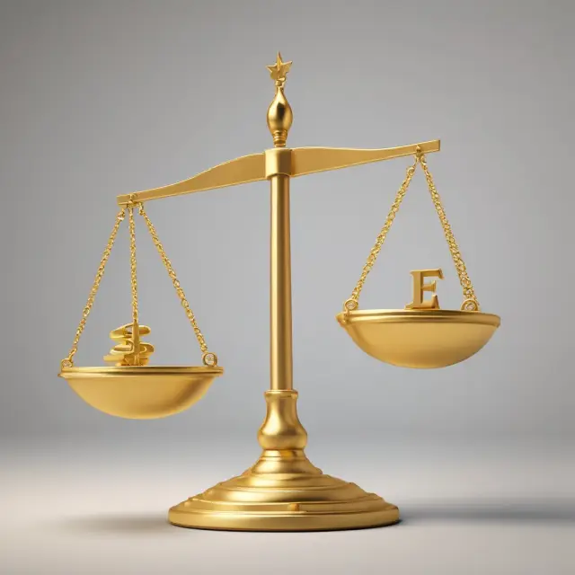 A golden scale shows transaction costs, management fees, and premiums balanced on either side, symbolizing the trade-off between leveraged ETF benefits and expenses.