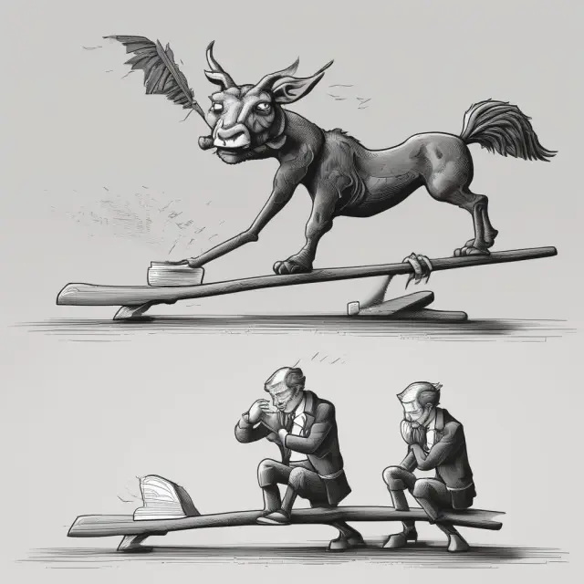 Investor weighing risk on a balance beam with traditional ETFs and leveraged ETFs