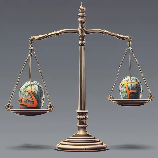 Three ETFs representing TQQQ (rising), ERX (falling), and QQQ (neutral) on a balance scale, symbolizing their varying performance