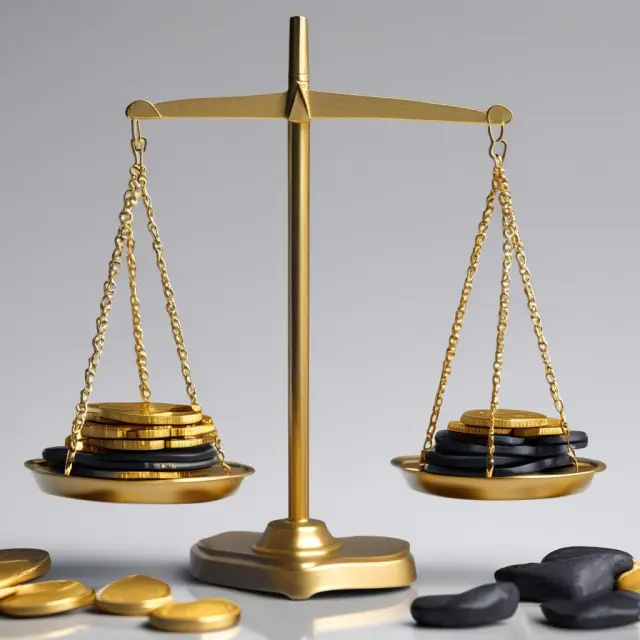 An institutional investor weighs the advantages (golden coins) against the risks (black stones) of investing in Leveraged Loan Indices (LLIs)