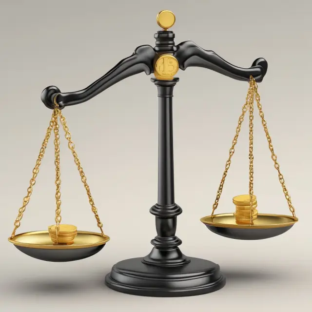 An image featuring two scales, one balanced with golden coins representing financial gains, and the other with heavy weights symbolizing debt challenges from leveraged buybacks