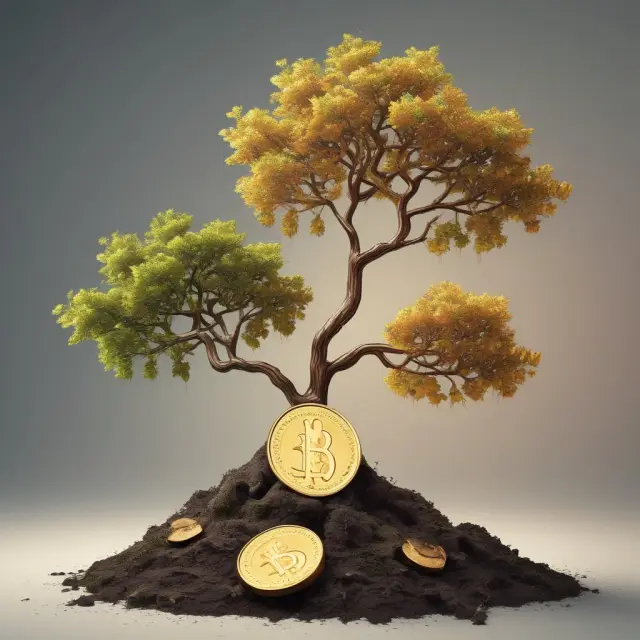 Three golden coins merging into a tree representing taking a company private, spinning off business units, and transferring property in leveraged buyouts