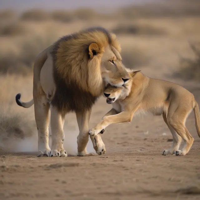Juxtaposing a lion and wolf to illustrate the strategic nature of predatory LBOs in finance