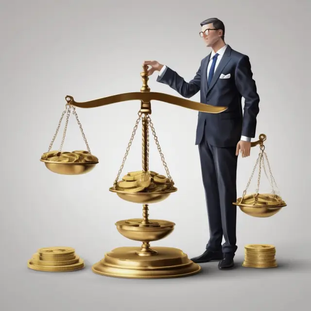 An investor with a golden scale assesses the potential benefits (diversification, yield enhancement) and risks (liquidity, credit, market) of investing in leveraged loans.