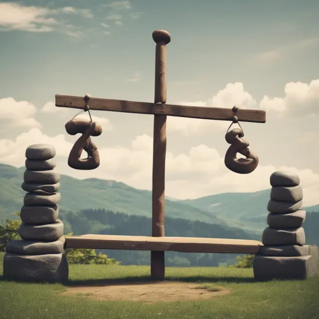 A seesaw with debt levels on one side and interest rates on the other, symbolizing the balance between borrowing costs and companies