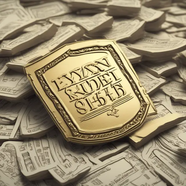 A golden tax shield protecting a balance sheet filled with debt, representing the reduction of corporate tax liability due to interest expense.