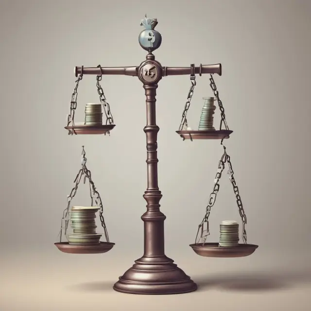 An illustration of a company scaling its financial tower using a ladder (share buybacks) and intertwined debt and equity symbols (debt-for-equity swaps).