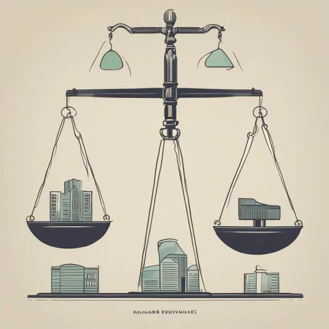 A pair of scales with consumer debt represented by weights and disposable income illustrated as a flowing river. The balance between the two indicates economic stability.