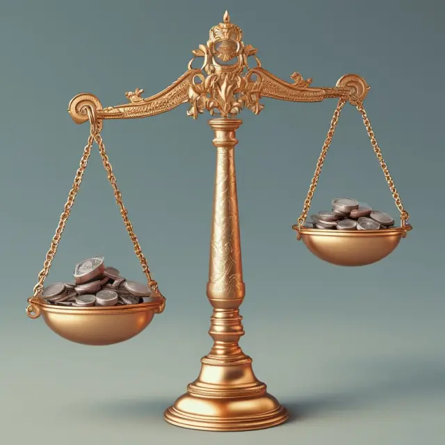 Scales depicting EBITDA and debt/capital expenditures, showing the balance of Levered Free Cash Flow