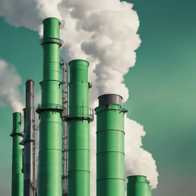 A green hand imposes a tax on smoking chimneys, representing the government