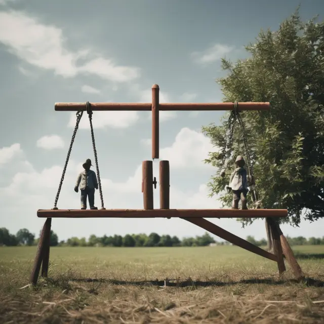 A seesaw illustrating the balance between tax levies and garnishments. Both methods aim to secure debt repayment but differ in process, legal requirements, and impact on income streams.