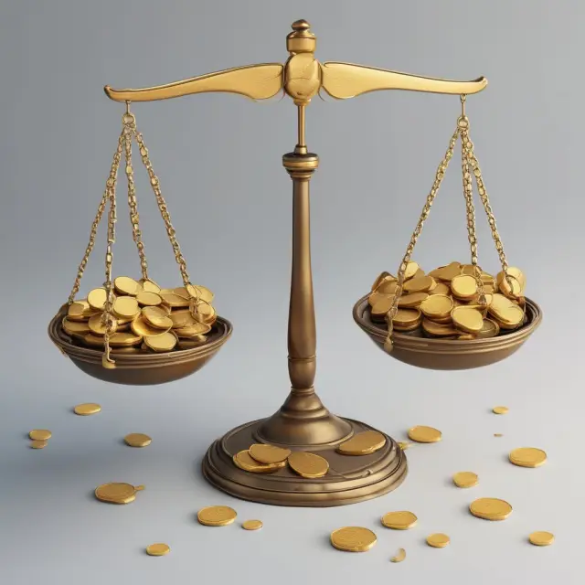 Golden scales tipping towards a bottomless pit, symbolizing various liabilities in accounting.