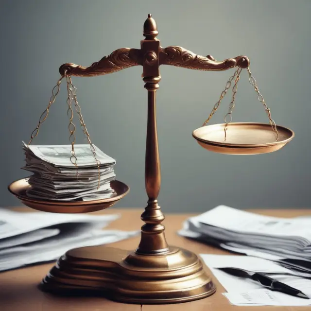 A balanced scale with one side representing wages payable and the other accounts payable, symbolizing the dynamic nature of current liabilities.