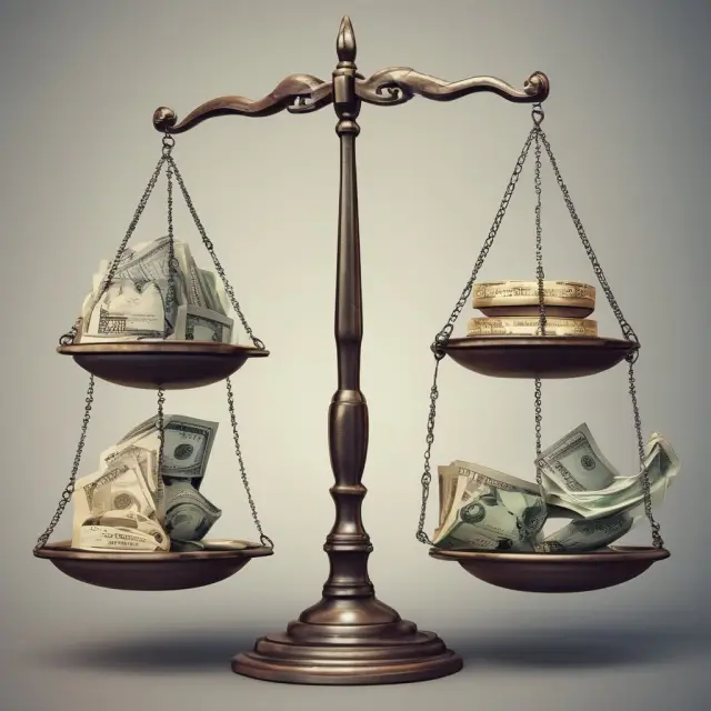 Scales symbolizing debt and credit balanced with effective liability management strategies