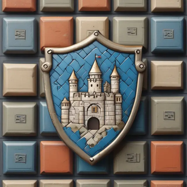 A protective shield adorned with various types of liability insurance tiles for businesses and individuals
